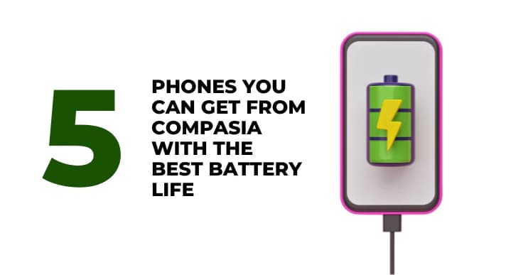 A thumbnail image of a blog about 5 phones you can get from CompAsia with the best battery life