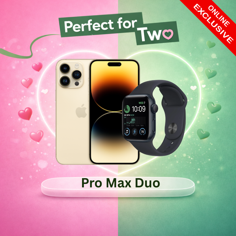 Pro Max Duo Bundle: iPhone 14 Pro Max 256gb + Apple Watch SE 2022 (GPS) 40mm/44mm