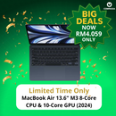 MacBook Air 13.6" M3 8-Core CPU & 10-Core GPU (2024): Flash Deal